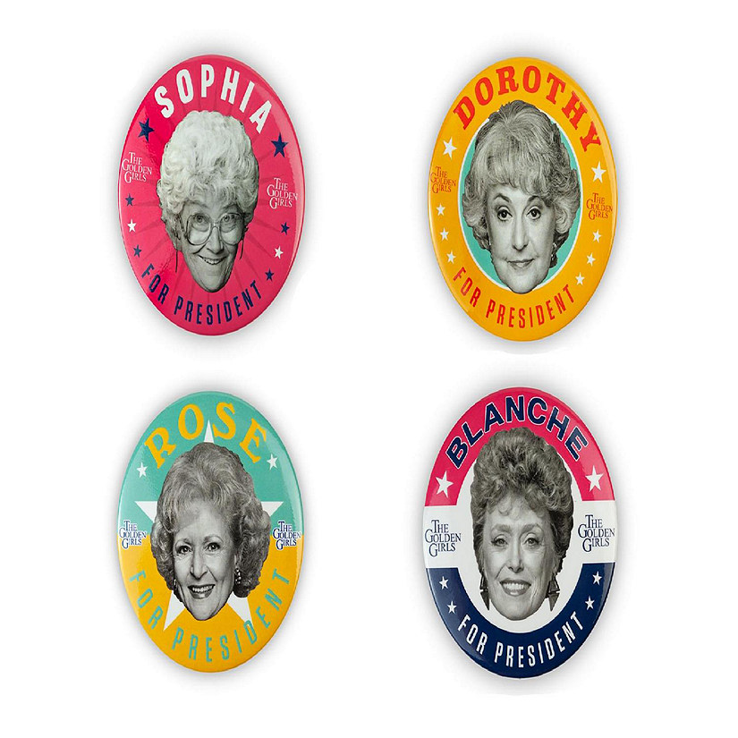 The Golden Girls 2020 For President 3 Inch Button Pin Set of 4 Image