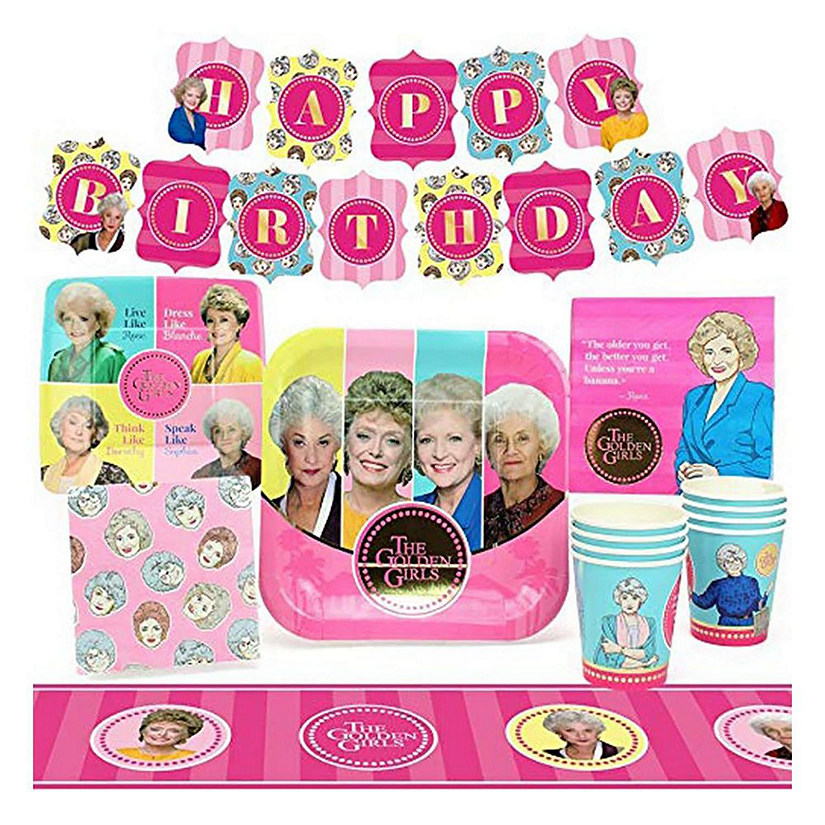 The Golden Girls Birthday Party Supplies Pack  58 Pieces  Serves 8 Guests Image