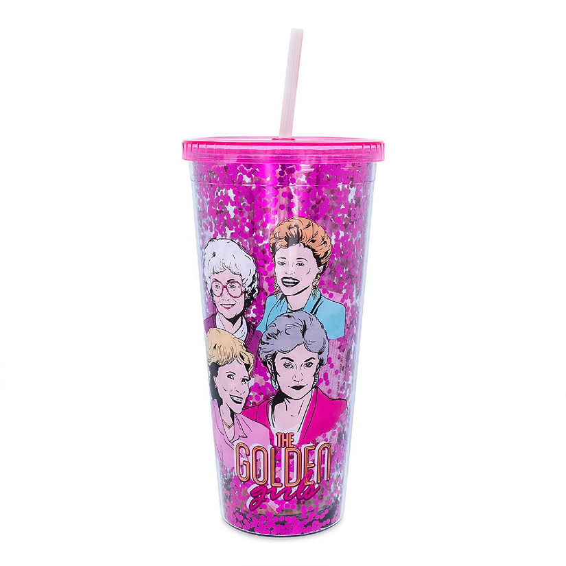 The Golden Girls Confetti Carnival Cup With Lid and Straw  Hold 32 Ounces Image