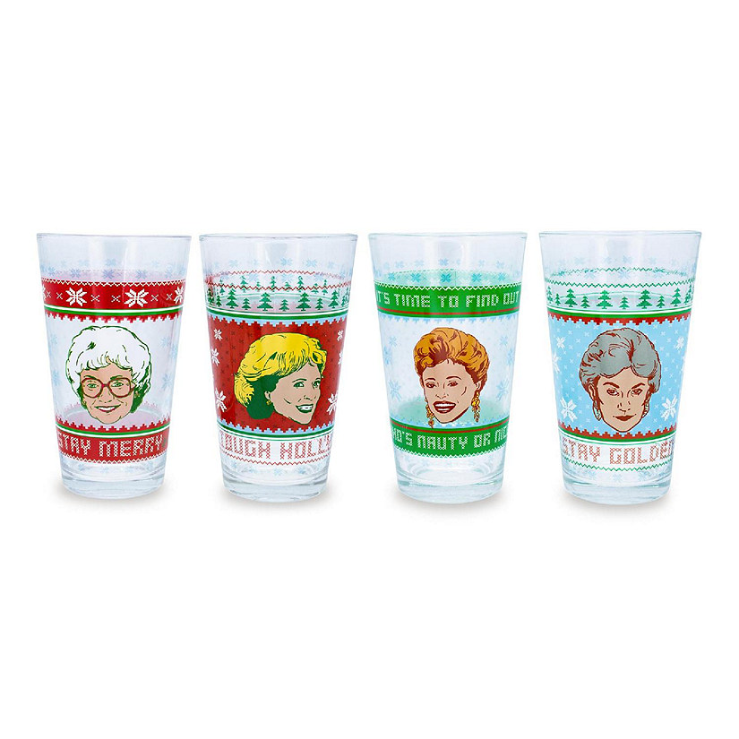 The Golden Girls Holiday Sweater 16-Ounce Pint Glasses  Set of 4 Image