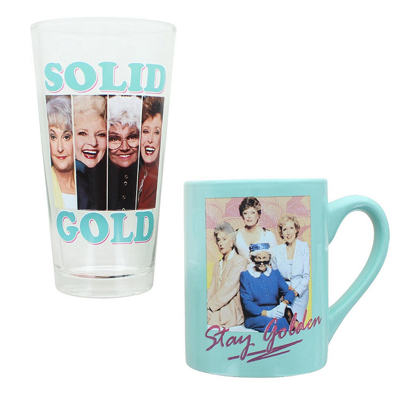 The Golden Girls Pint Glass and 14 Ounce Ceramic Mug Set Image