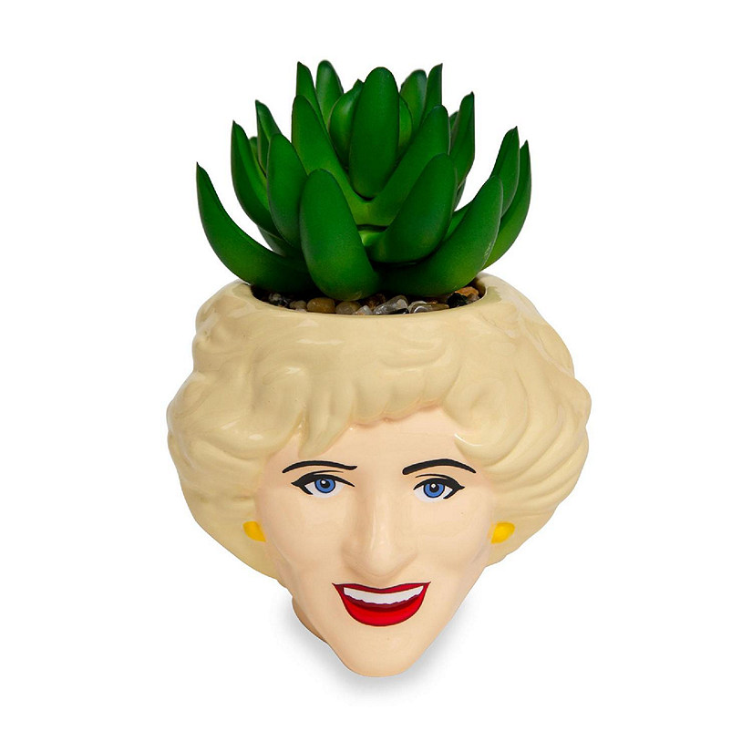 The Golden Girls Rose 3-Inch Ceramic Mini Planter With Artificial Succulent Image