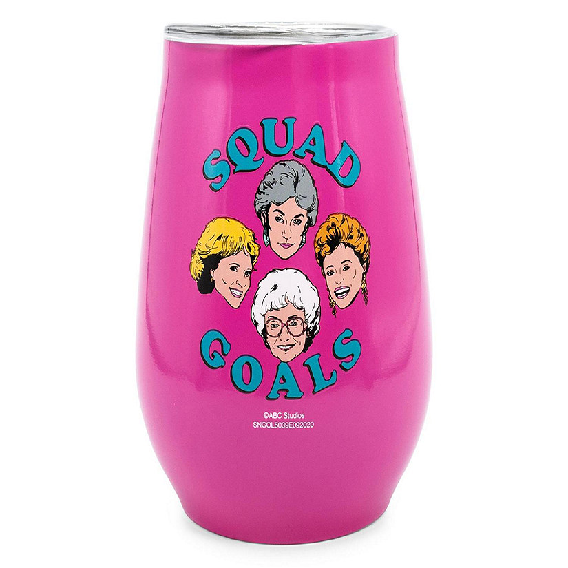 The Golden Girls "Squad Goals" 10-Ounce Stainless Steel Stemless Tumbler w/ Lid Image
