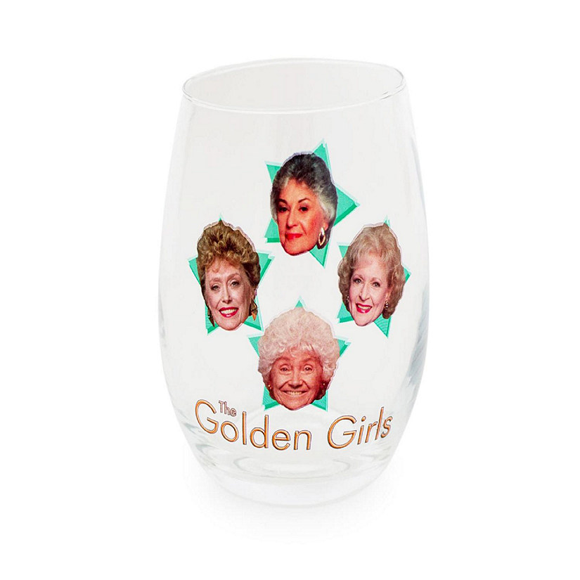 The Golden Girls Stars Stemless Wine Glass  Holds 20 Ounces Image