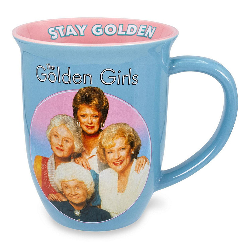 The Golden Girls "Stay Golden" Wide Rim Ceramic Coffee Mug  Holds 16 Ounces Image