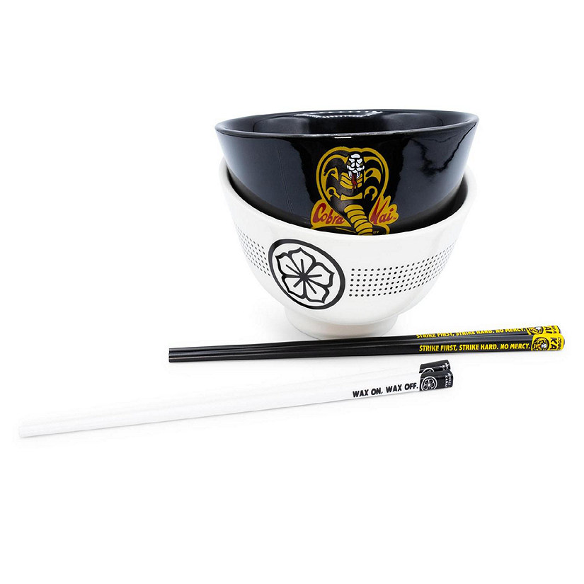 The Karate Kid Cobra Kai and Miyagi-Do 18-Ounce Ramen Bowl Set with Chopsticks Image