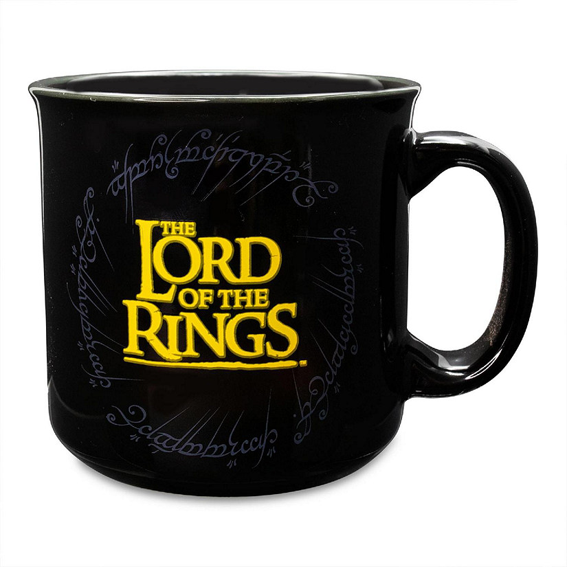 The Lord Of The Rings Gondor Black Ceramic Camper Mug  Holds 20 Ounces Image