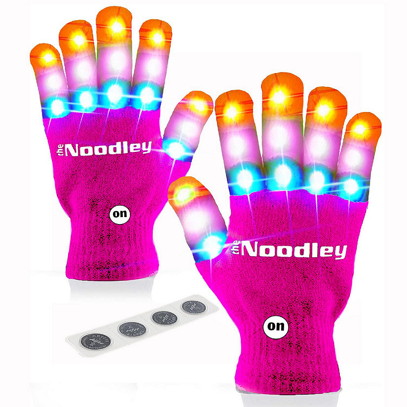 The Noodley LED Light Up Gloves for Kids (Small, Pink) Image