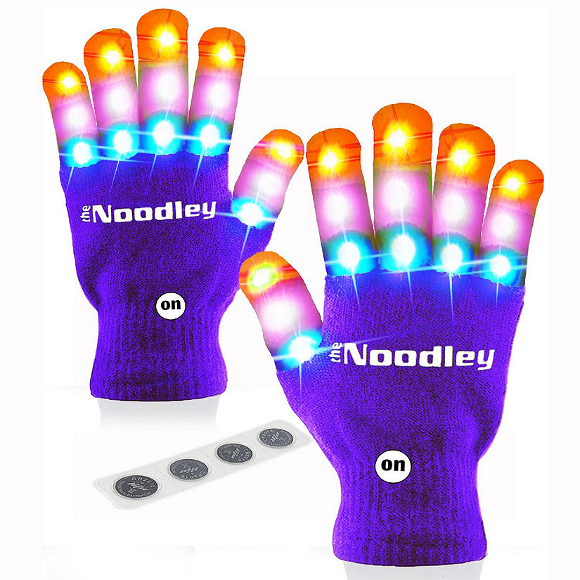 The Noodley LED Light Up Gloves for Kids (Small, Purple) Image