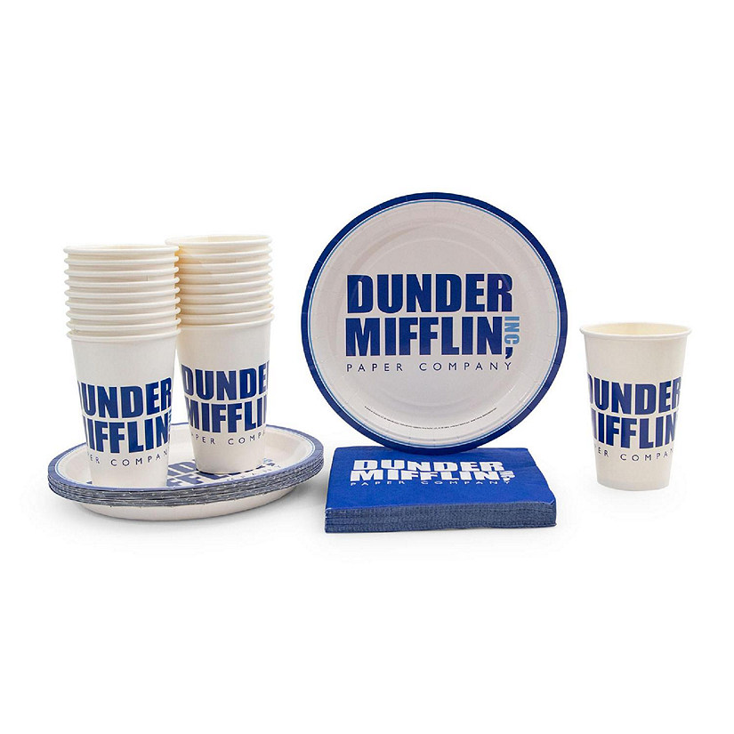 The Office Dunder Mifflin 60-Piece Disposable Paper Party Set Image