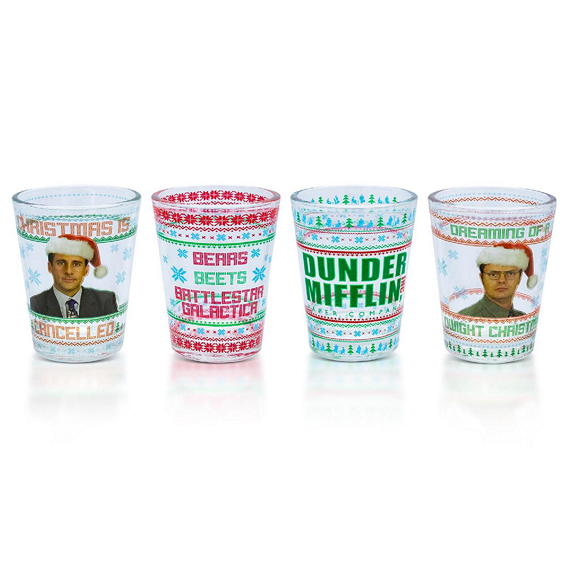 The Office Dunder Mifflin Holiday 2-Ounce Mini Shot Glasses  Set of 4 Image
