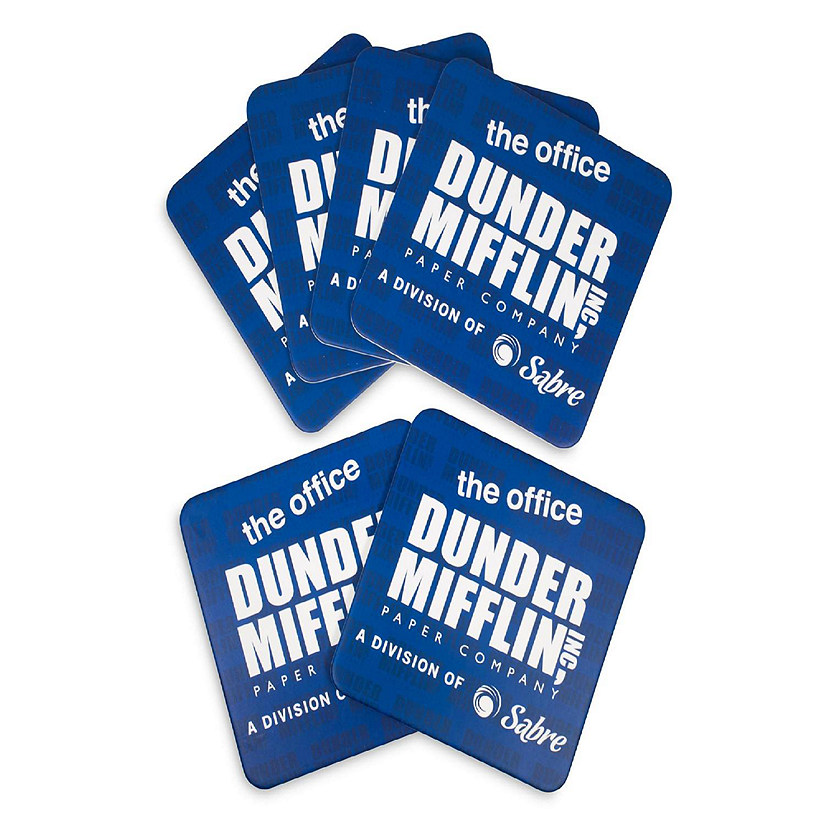 The Office Dunder Mifflin Logo Paper Drink Coasters  Set of 6 Image