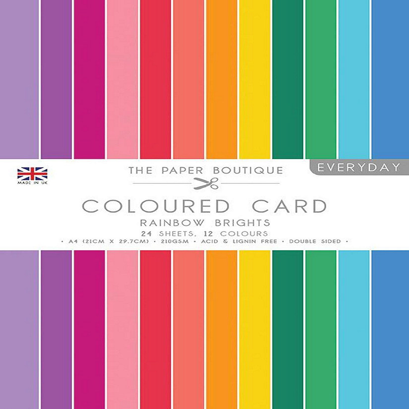 The Paper Boutique Everyday  Coloured Card  Rainbow Brights A4 Image