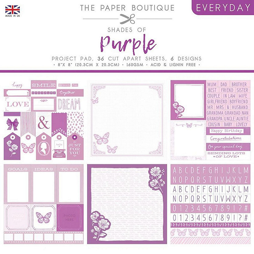 The Paper Boutique Everyday  Shades Of  Purple 8 in x 8 in Project Pad Image