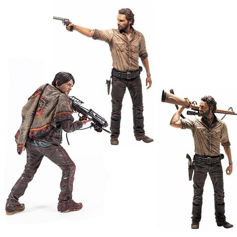 The Walking Dead Deluxe 10 Inch Figure Set - Daryl Dixon & Rick Grimes Image