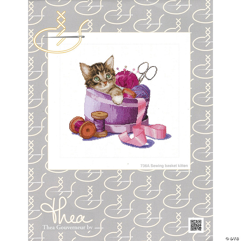 Thea Gouverneur Cross Stitch Kit 16ct Sew Kitten Image