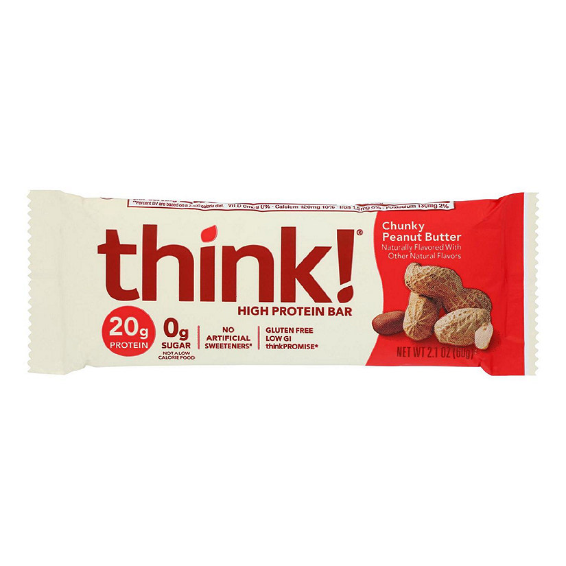 Think Products Thin Bar - Chunky Peanut Butter - Case of 10 - 2.1 oz Image