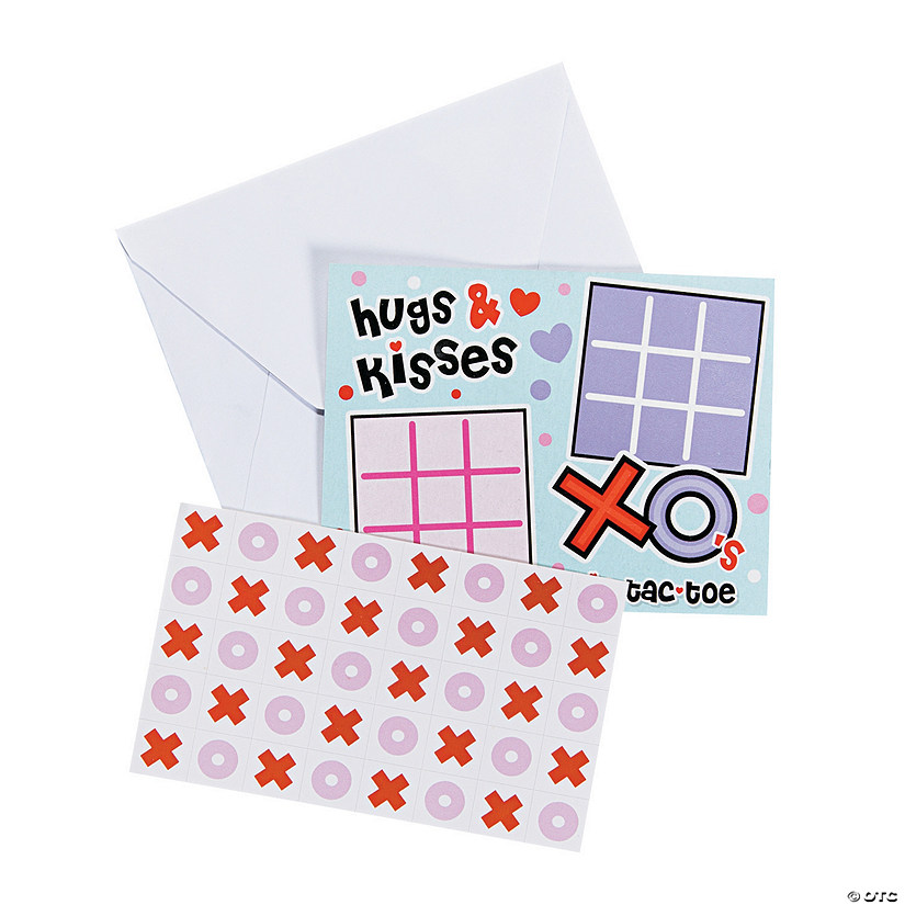 Tic-Tac-Toe Valentine's Day Sticker Cards - 24 Pc. Image