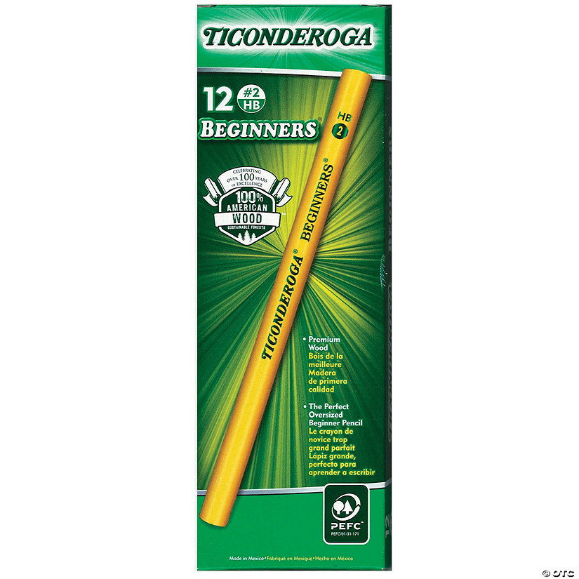 Ticonderoga&#174; Beginners Primary Size No. 2 Pencils without Eraser, 12 Per Pack, Set of 3 Packs Image
