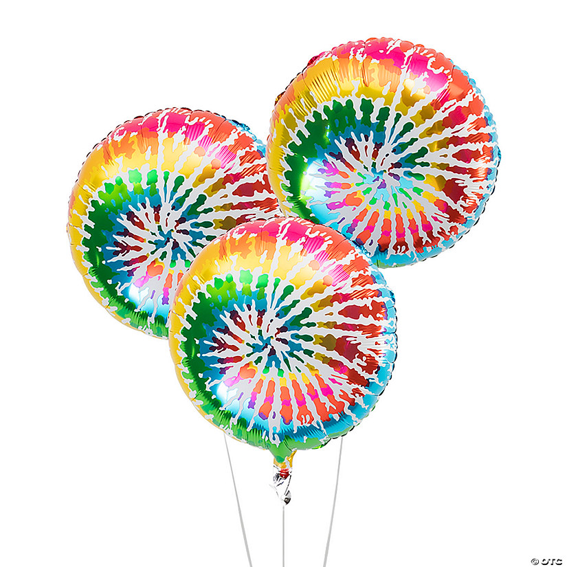 Tie-Dye 18" Mylar Balloons - 3 Pc. Image