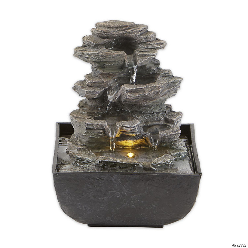 Tiered Rock Formation Tabletop Fountain 5.25X5.25X7" Image