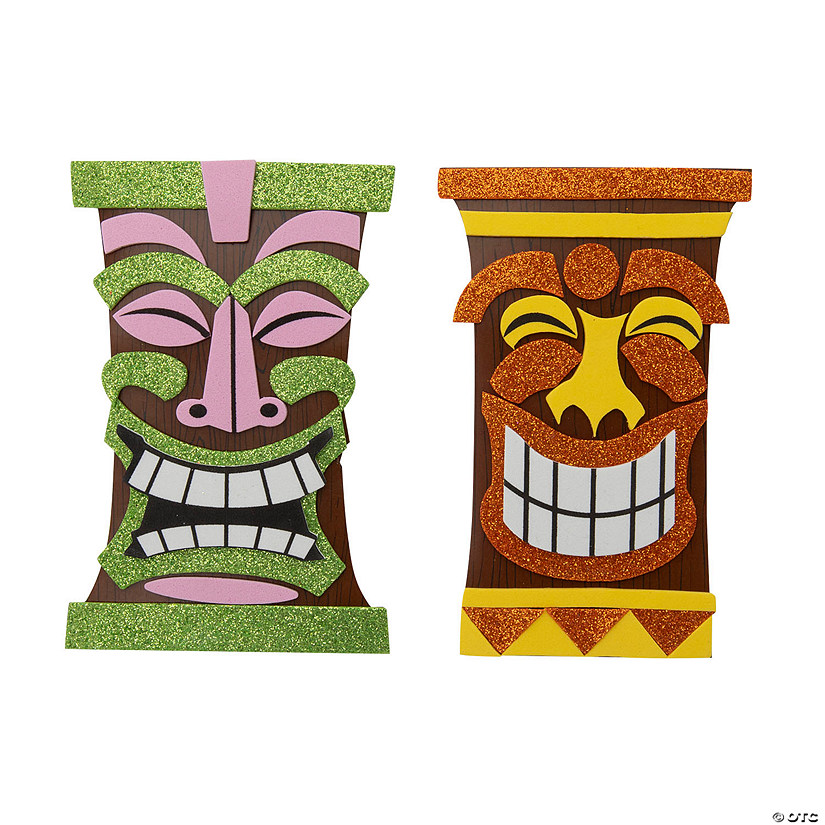 Tiki Masks Magnet Foam Craft Kit - Makes 12 Image