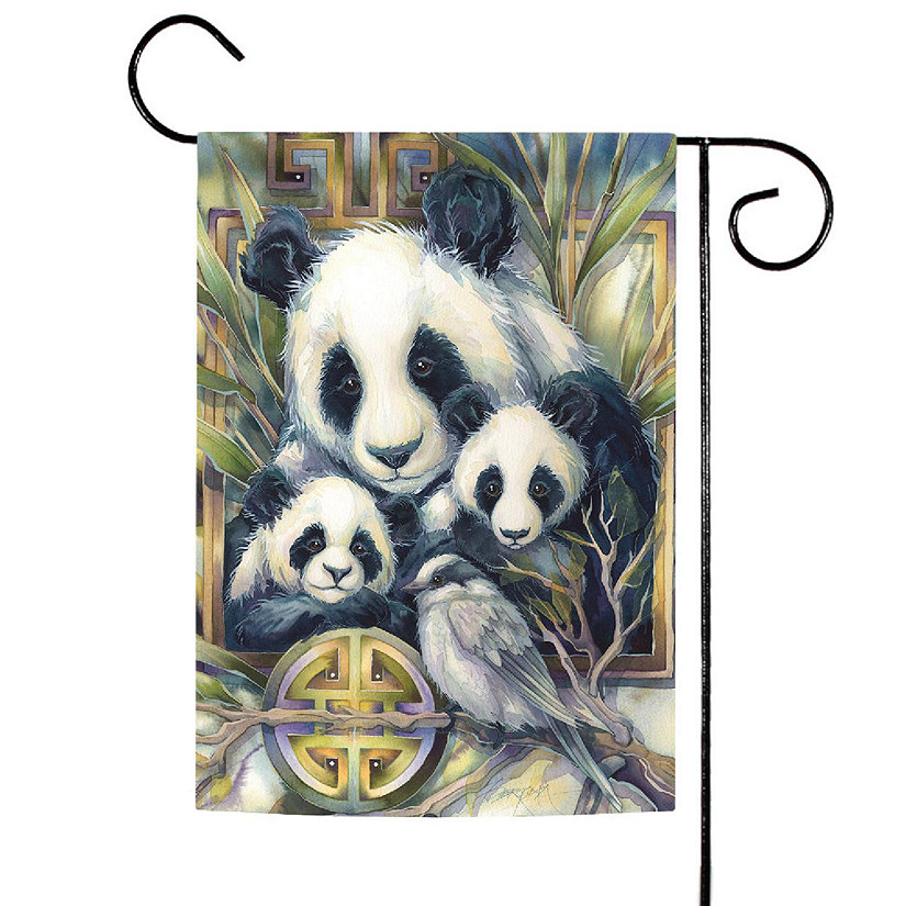 Toland Home Garden 12.5" x 18" Panda Family Garden Flag Image