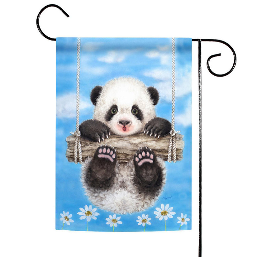 Toland Home Garden 12.5" x 18" Panda Playtime Garden Flag Image
