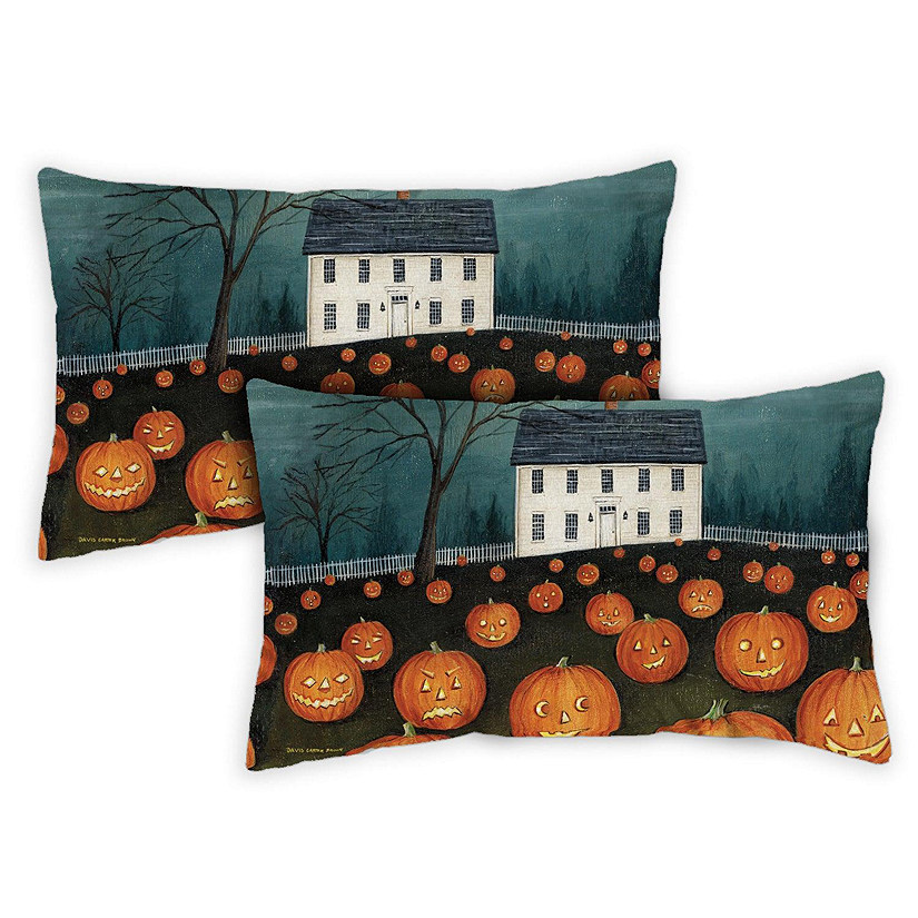 Toland Home Garden 12" x 19" Pumpkin Hollow House 12 x 19 Inch Indoor/Outdoor Pillow Case Image