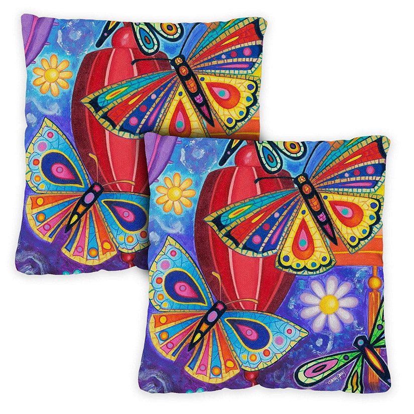 Toland Home Garden 18" x 18" Bright Wings 18 x 18 Inch Indoor/Outdoor Pillow Case Image