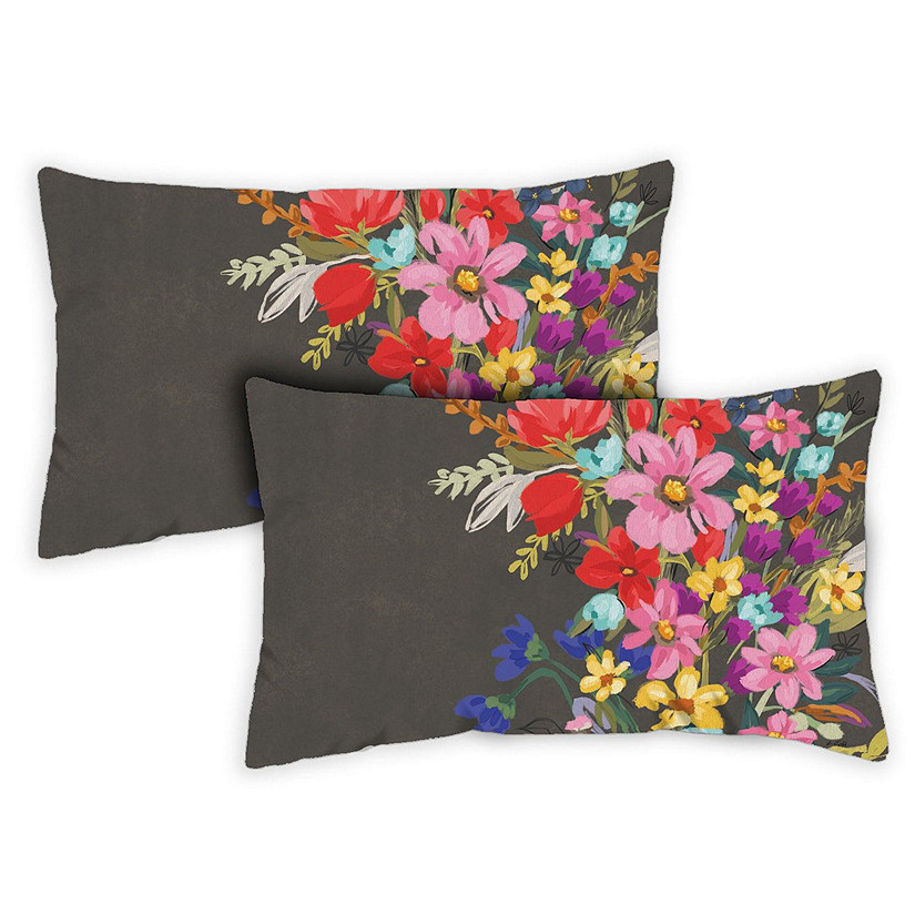 Toland Home Garden 18" x 18" Colorful Bouquet 12 x 19 Inch Indoor/Outdoor Pillow Case Image