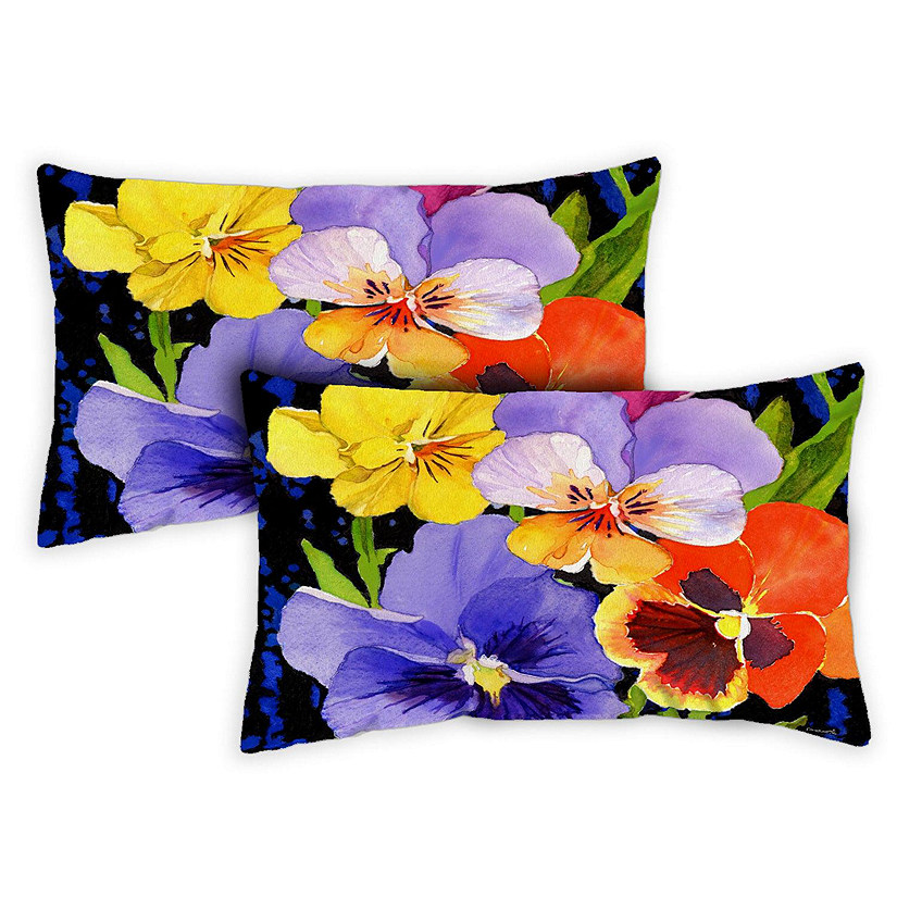 Toland Home Garden 18" x 18" Pansy Perfection 12 x 19 Inch Indoor/Outdoor Pillow Case Image