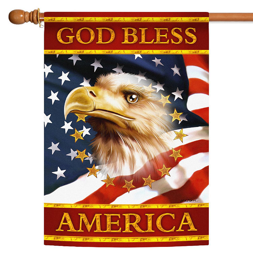 Toland Home Garden 28" x 40" God Bless America House Flag Image