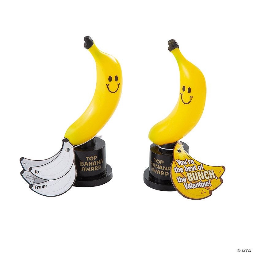 Top Banana Award Trophy Valentine Exchanges with Card for 12 Image