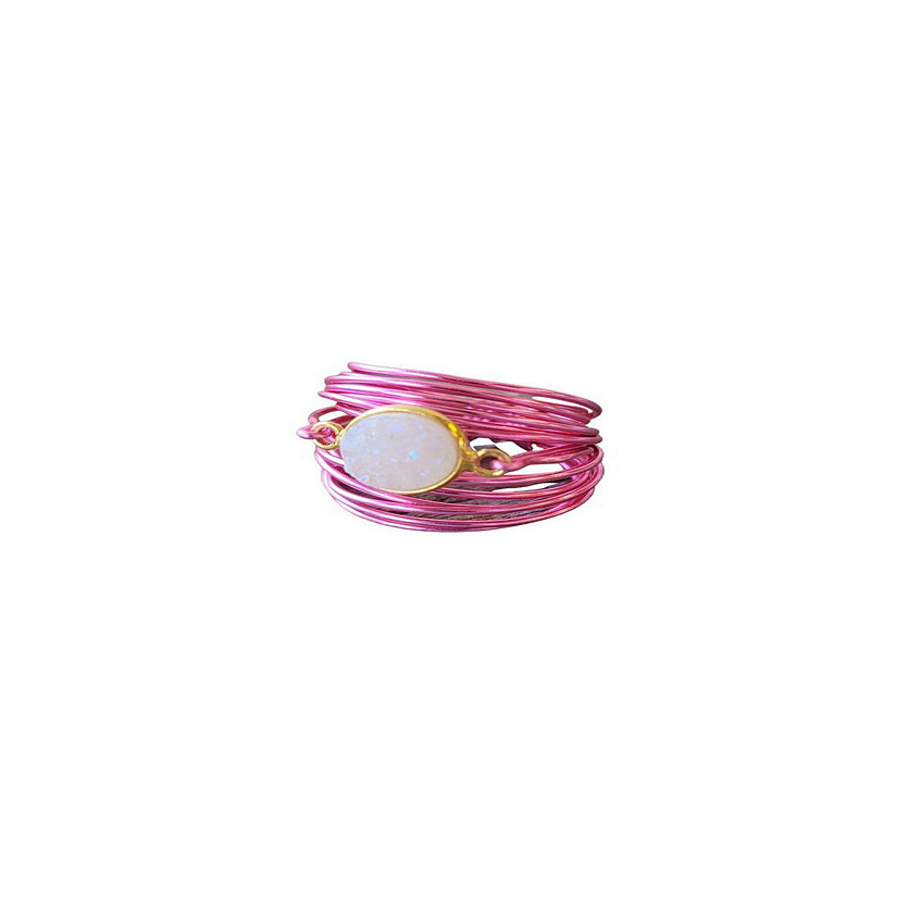 Torrey Ring Hot Pink White Druzy Image