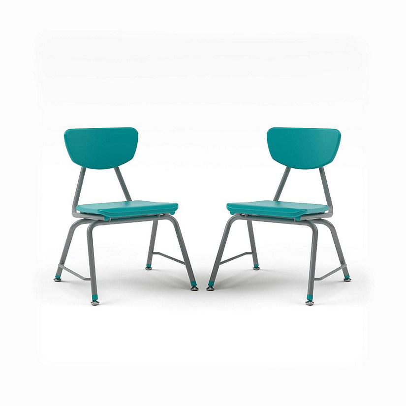 Tot Mate Versa Kids Chairs, Set of 2, Stackable, Childrens Chair Kindergarten to Third Grade Classroom Seating for School (14" Seat Height, Turquoise) Image