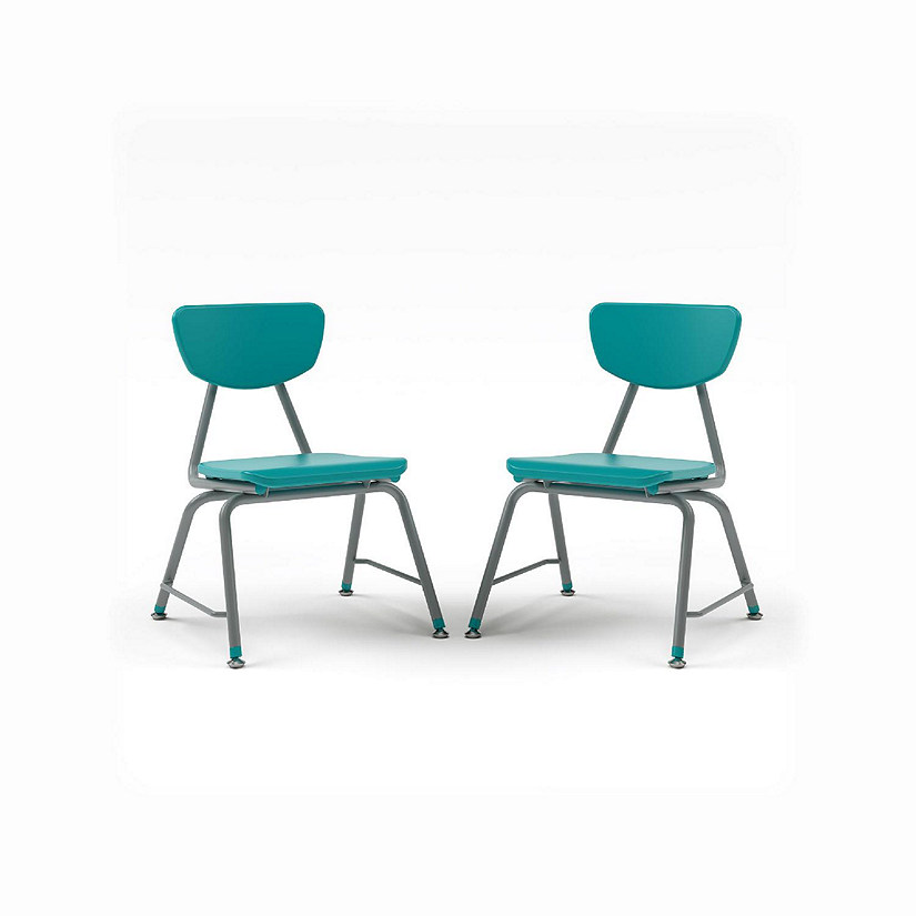 Tot Mate Versa Kids Chairs, Set of 2, Stackable, Young Child Size Chair Preschool to Kindergarten Classroom Seating for School (12" Seat Height, Turquoise) Image