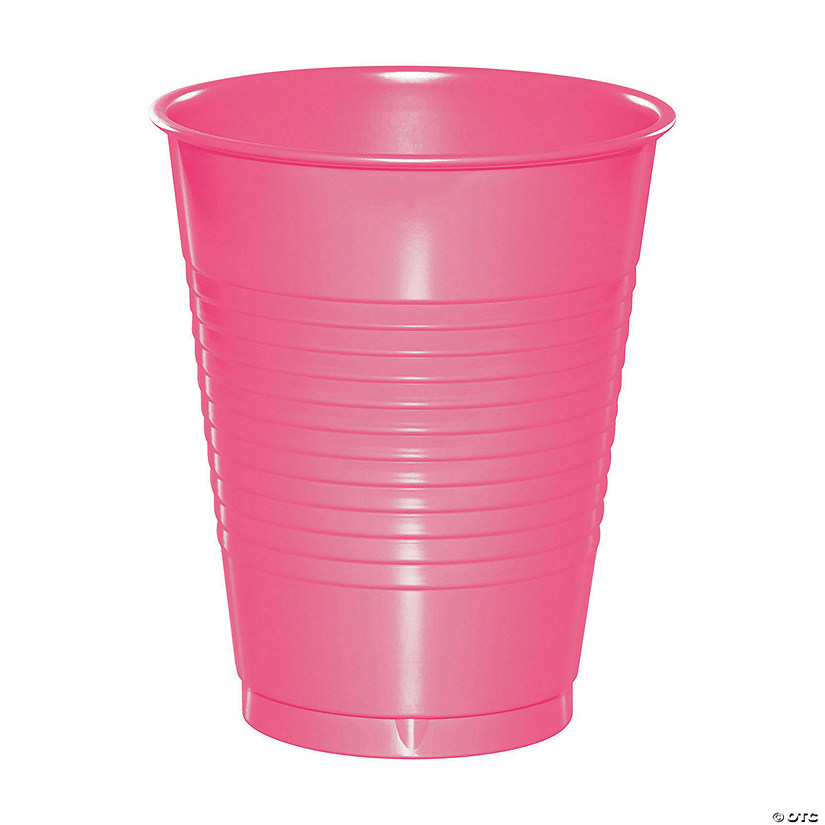 Touch Of Color Candy Pink 16 Oz Plastic Cups - 60 Pc. Image