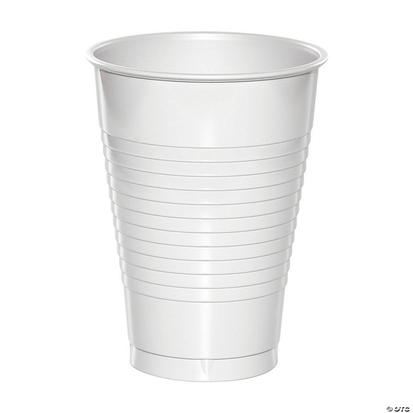 Touch Of Color White 12 Oz Plastic Cups - 60 Pc. Image