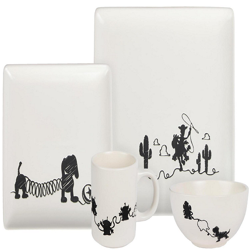 Toy Story 4-Piece Ceramic Dinnerware Set With Scribble Characters Image