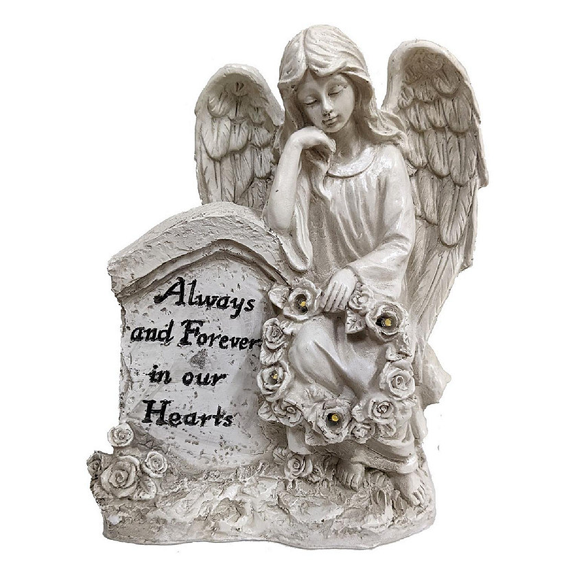 Tremont Floral Always and Forever in Our Hearts Light Up Angel Figurine 8.5 Inch Image