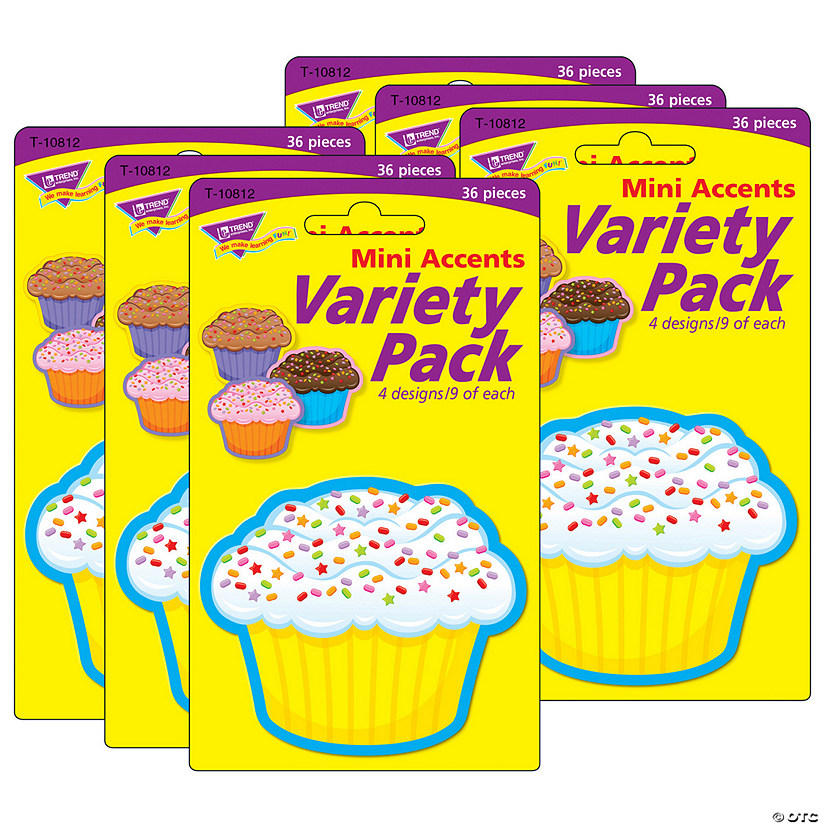 TREND Cupcakes Mini Accents Variety Pack, 36 Per Pack, 6 Packs Image