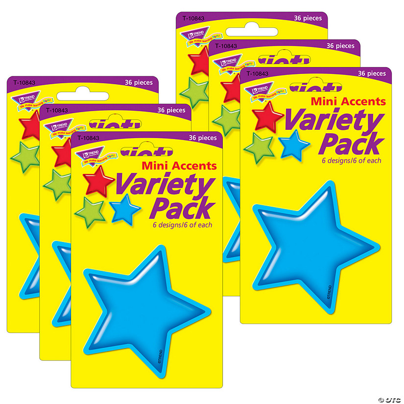 TREND Gumdrop Stars Mini Accents Variety Pack, 36 Per Pack, 6 Packs Image