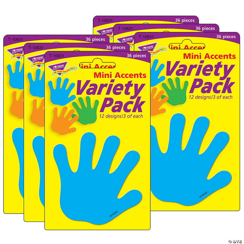 TREND Handprints Mini Accents Variety Pack, 36 Per Pack, 6 Packs Image