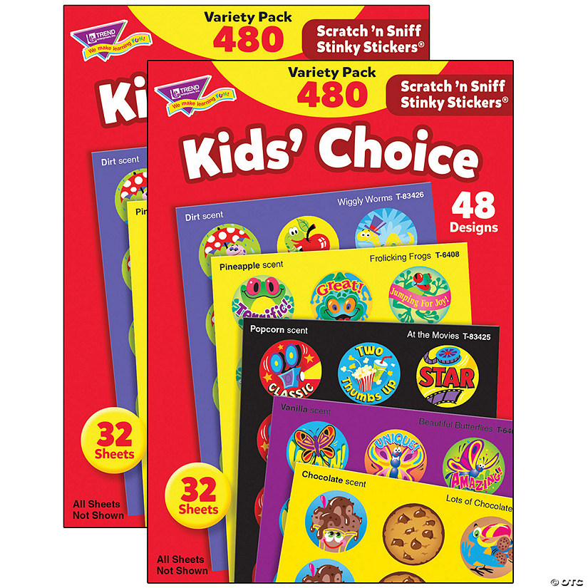 TREND Kids' Choice Stinky Stickers&#174; Variety Pack, 480 Per Pack, 2 Packs Image