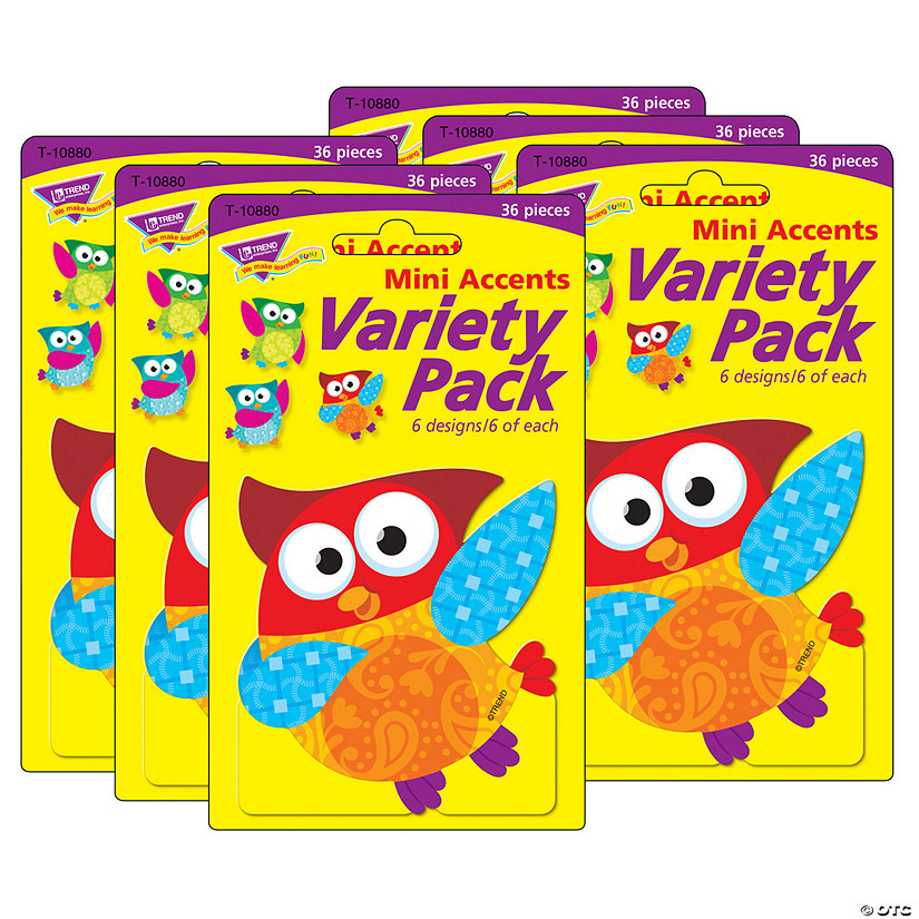 TREND Owl-Stars! Mini Accents Variety Pack, 36 Per Pack, 6 Packs Image