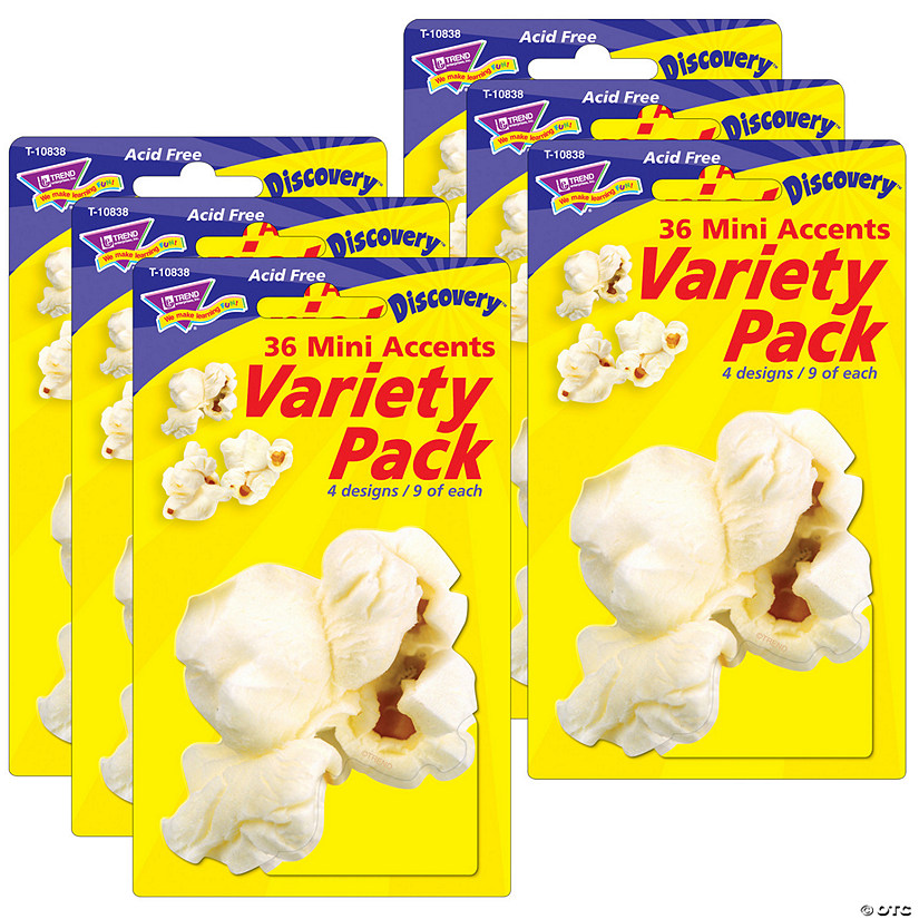 TREND Popcorn Mini Accents Variety Pack, 36 Per Pack, 6 Packs Image