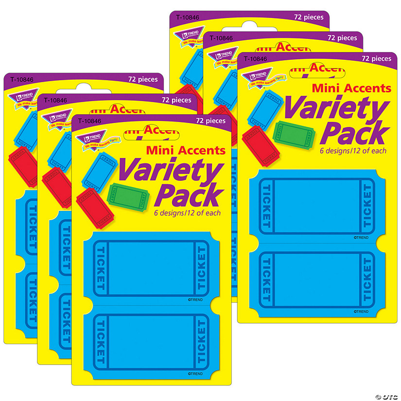 TREND Winning Tickets Mini Accents Variety Pack, 72 Per Pack, 6 Packs Image