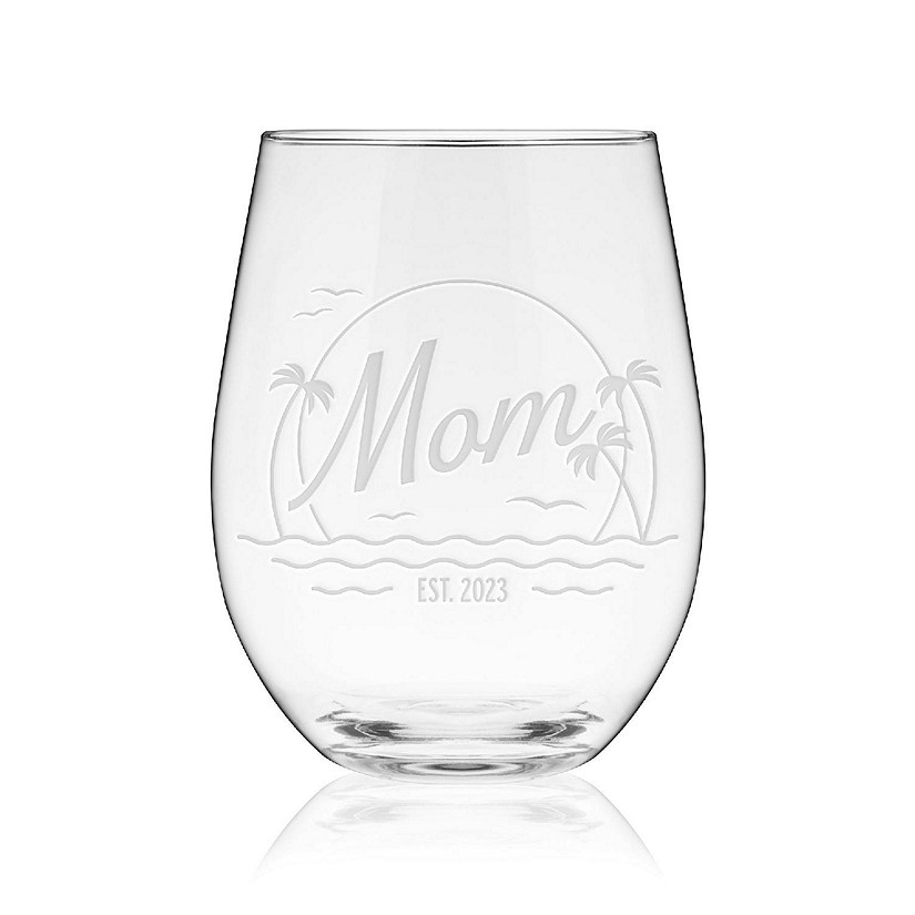True Stemless Wine Glass Printed Beach Mom, Est. 2023 - 1 Pack Image