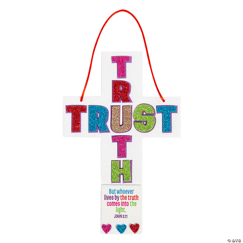 Trust in God&#8217;s Truth Cross Sign Craft Kit - Makes 12 Image